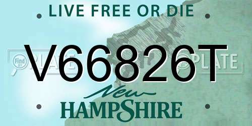 V66826T New Hampshire License Plate