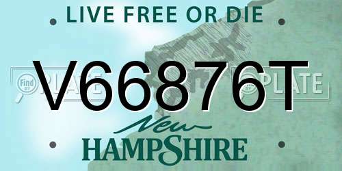 V66876T New Hampshire License Plate