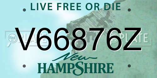V66876Z New Hampshire License Plate
