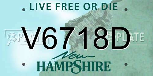 V6718D New Hampshire License Plate