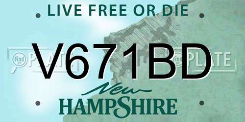 V671BD New Hampshire License Plate