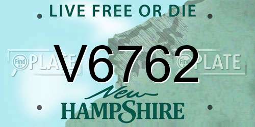 V6762 New Hampshire License Plate