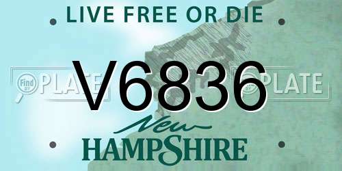 V6836 New Hampshire License Plate