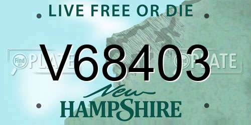 V68403 New Hampshire License Plate