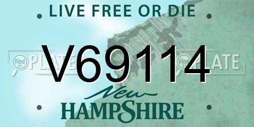 V69114 New Hampshire License Plate