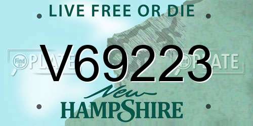 V69223 New Hampshire License Plate