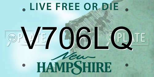 V706LQ New Hampshire License Plate