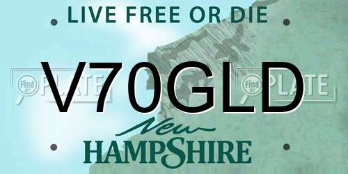 V70GLD New Hampshire License Plate