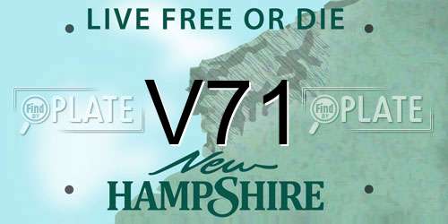 V71 New Hampshire License Plate
