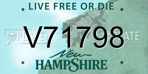 V71798 New Hampshire License Plate