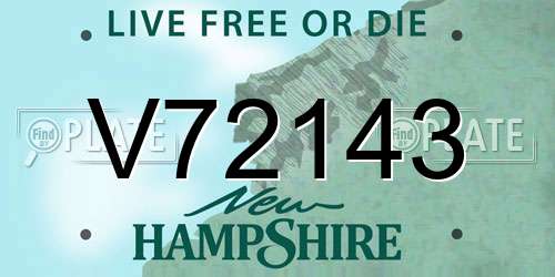 V72143 New Hampshire License Plate