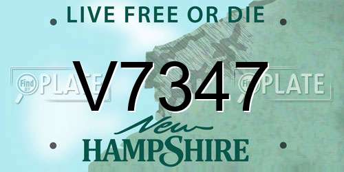 V7347 New Hampshire License Plate