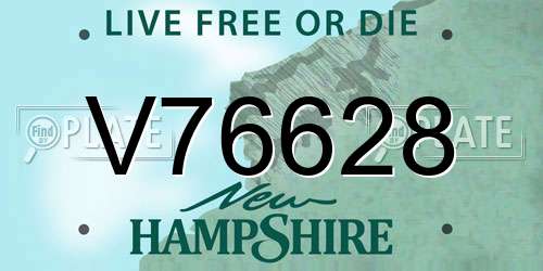 V76628 New Hampshire License Plate