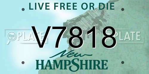 V7818 New Hampshire License Plate