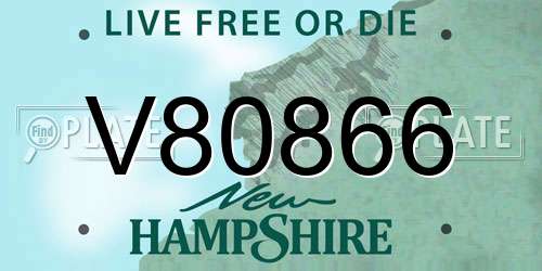 V80866 New Hampshire License Plate