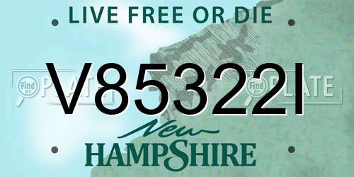 V85322I New Hampshire License Plate