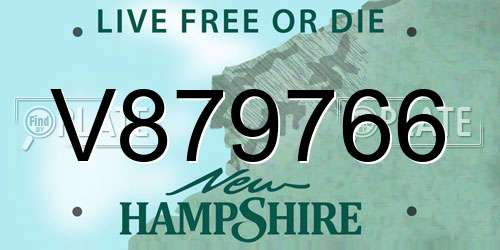 V879766 New Hampshire License Plate