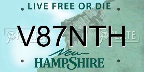 V87NTH New Hampshire License Plate