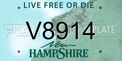 V8914 New Hampshire License Plate