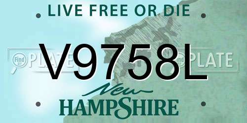 V9758L New Hampshire License Plate