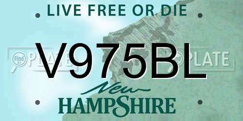 V975BL New Hampshire License Plate