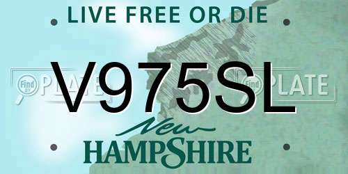 V975SL New Hampshire License Plate