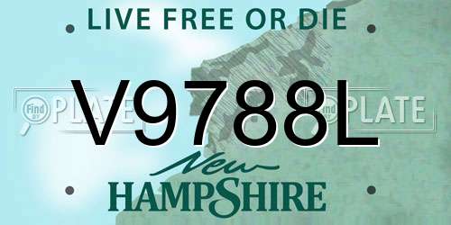 V9788L New Hampshire License Plate