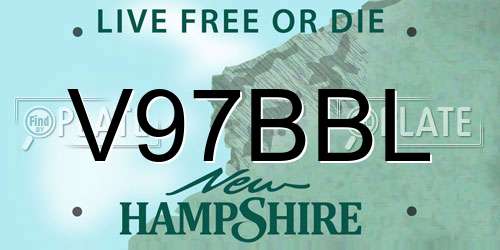 V97BBL New Hampshire License Plate