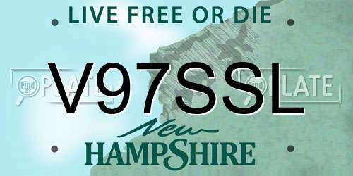 V97SSL New Hampshire License Plate