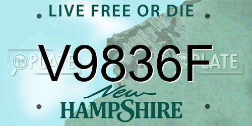 V9836F New Hampshire License Plate