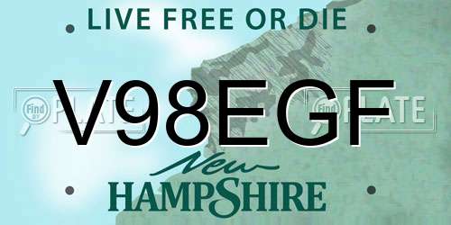 V98EGF New Hampshire License Plate