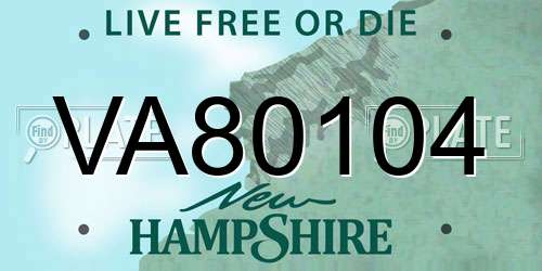VA80104 New Hampshire License Plate