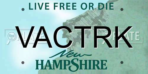 VACTRK New Hampshire License Plate