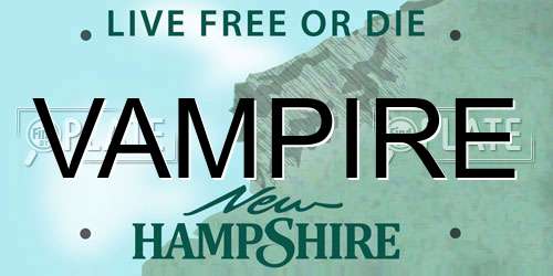 VAMPIRE New Hampshire License Plate