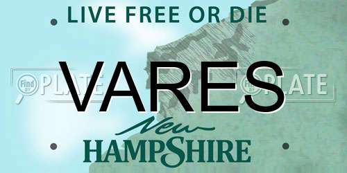 VARES New Hampshire License Plate