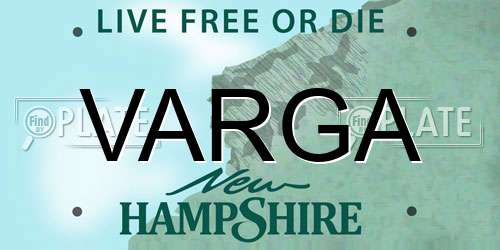 VARGA New Hampshire License Plate