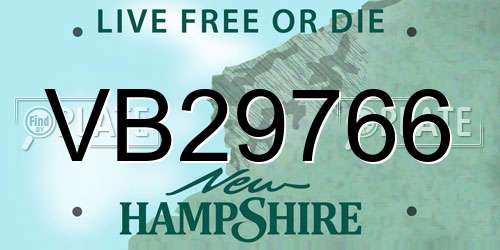 VB29766 New Hampshire License Plate