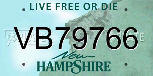 VB79766 New Hampshire License Plate