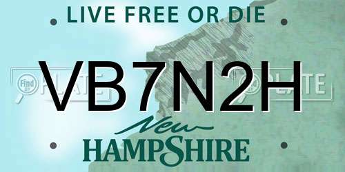 VB7N2H New Hampshire License Plate