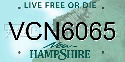 VCN6065 New Hampshire License Plate
