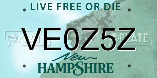 VE0Z5Z New Hampshire License Plate