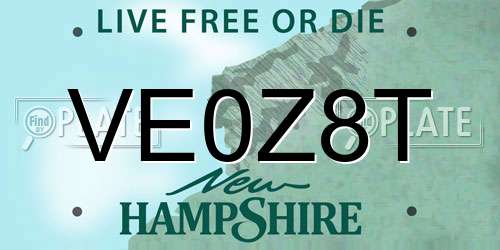 VE0Z8T New Hampshire License Plate