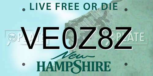 VE0Z8Z New Hampshire License Plate