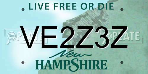 VE2Z3Z New Hampshire License Plate