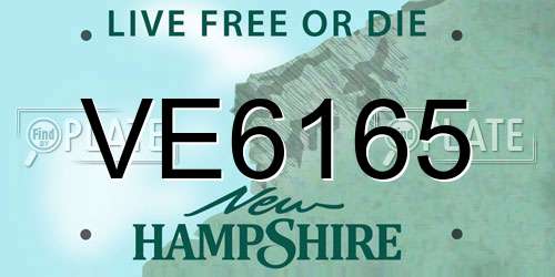 VE6165 New Hampshire License Plate