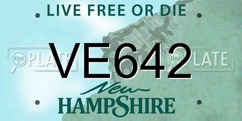 VE642 New Hampshire License Plate
