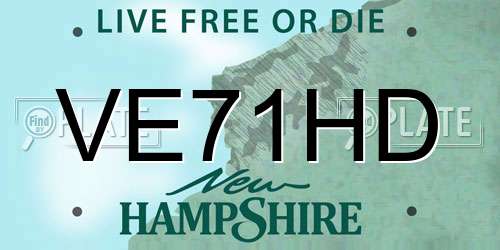 VE71HD New Hampshire License Plate