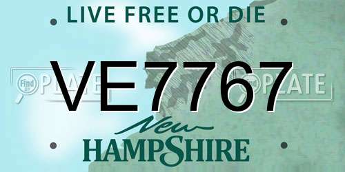 VE7767 New Hampshire License Plate