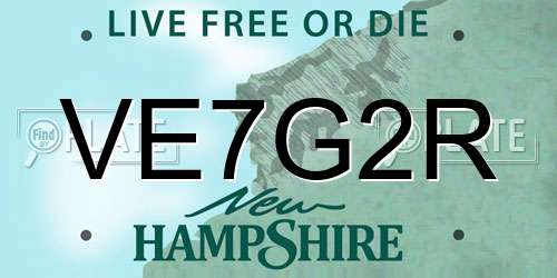 VE7G2R New Hampshire License Plate