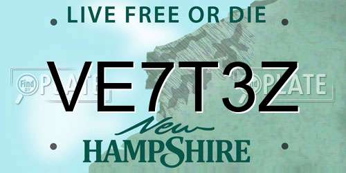 VE7T3Z New Hampshire License Plate